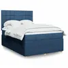 Image de vidaXL Sommier à lattes de lit avec matelas Bleu 140x200 cm Tissu