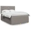 Image de vidaXL Sommier à lattes de lit avec matelas Taupe 140x200 cm Tissu