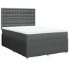 Image de vidaXL Sommier à lattes de lit avec matelas Gris foncé 140x200cm Tissu
