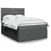 Image de vidaXL Sommier à lattes de lit avec matelas Gris foncé 140x200cm Tissu