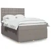 Image de vidaXL Sommier à lattes de lit avec matelas Taupe 140x200 cm Tissu