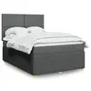 Image de vidaXL Sommier à lattes de lit avec matelas Gris foncé 160x200cm Tissu