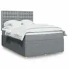 Image de vidaXL Sommier à lattes de lit avec matelas Gris clair 160x200cm Tissu