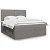 Image de vidaXL Sommier à lattes de lit avec matelas Taupe 180x200 cm Tissu