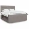Image de vidaXL Sommier à lattes de lit avec matelas Taupe 180x200 cm Tissu