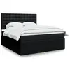 Image de vidaXL Sommier à lattes de lit avec matelas Noir 180x200 cm Tissu