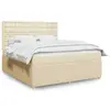Image de vidaXL Sommier à lattes de lit avec matelas Crème 180x200 cm Tissu