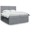 Image de vidaXL Sommier à lattes de lit avec matelas Gris clair 200x200cm Tissu
