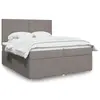 Image de vidaXL Sommier à lattes de lit avec matelas Taupe 200x200 cm Tissu