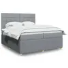 Image de vidaXL Sommier à lattes de lit avec matelas Gris clair 200x200cm Tissu