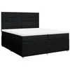 Image de vidaXL Sommier à lattes de lit avec matelas Noir 200x200 cm Tissu