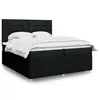 Image de vidaXL Sommier à lattes de lit avec matelas Noir 200x200 cm Tissu