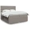 Image de vidaXL Sommier à lattes de lit avec matelas Taupe 200x200 cm Tissu