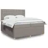Image de vidaXL Sommier à lattes de lit avec matelas Taupe 200x200 cm Tissu