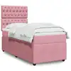 Image de vidaXL Sommier à lattes de lit avec matelas Rose 90x190 cm Velours