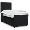 Image de vidaXL Sommier à lattes de lit avec matelas Noir 90x200 cm Velours