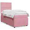 Image de vidaXL Sommier à lattes de lit avec matelas Rose 90x200 cm Velours