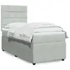 Image de vidaXL Sommier à lattes de lit et matelas Gris clair 90x200 cm Velours