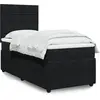 Image de vidaXL Sommier à lattes de lit avec matelas Noir 90x200 cm Velours