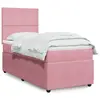 Image de vidaXL Sommier à lattes de lit avec matelas Rose 100x200 cm Velours