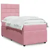 Image de vidaXL Sommier à lattes de lit avec matelas Rose 100x200 cm Velours
