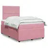 Image de vidaXL Sommier à lattes de lit avec matelas Rose 120x200 cm Velours