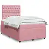 Image de vidaXL Sommier à lattes de lit avec matelas Rose 120x200 cm Velours
