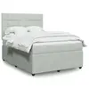 Image de vidaXL Sommier à lattes de lit et matelas Gris clair 140x190cm Velours
