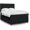 Image de vidaXL Sommier à lattes de lit avec matelas Noir 140x190 cm Velours