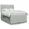 Image de vidaXL Sommier à lattes de lit et matelas Gris clair 140x190cm Velours