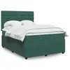 Image de vidaXL Sommier à lattes de lit et matelas Vert foncé 140x190cm Velours