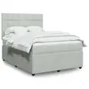 Image de vidaXL Sommier à lattes de lit et matelas Gris clair 140x200cm Velours