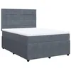 Image de vidaXL Sommier à lattes de lit et matelas Gris foncé 140x200cm Velours