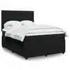 Image de vidaXL Sommier à lattes de lit avec matelas Noir 140x200 cm Velours