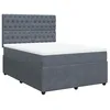 Image de vidaXL Sommier à lattes de lit et matelas Gris foncé 140x200cm Velours