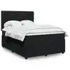 Image de vidaXL Sommier à lattes de lit avec matelas Noir 140x200 cm Velours