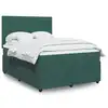 Image de vidaXL Sommier à lattes de lit et matelas Vert foncé 160x200cm Velours
