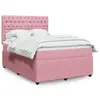 Image de vidaXL Sommier à lattes de lit avec matelas Rose 160x200 cm Velours