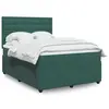 Image de vidaXL Sommier à lattes de lit et matelas Vert foncé 160x200cm Velours