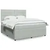 Image de vidaXL Sommier à lattes de lit et matelas Gris clair 180x200cm Velours