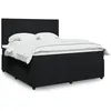 Image de vidaXL Sommier à lattes de lit avec matelas Noir 180x200 cm Velours