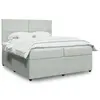 Image de vidaXL Sommier à lattes de lit et matelas Gris clair 200x200cm Velours