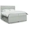 Image de vidaXL Sommier à lattes de lit et matelas Gris clair 200x200cm Velours