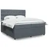 Image de vidaXL Sommier à lattes de lit et matelas Gris foncé 200x200cm Velours