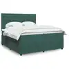 Image de vidaXL Sommier à lattes de lit et matelas Vert foncé 200x200cm Velours