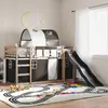 Image de vidaXL Lit superposé sans matelas avec toboggan blanc noir 80x200 cm