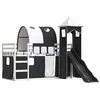 Image de vidaXL Lit superposé sans matelas avec toboggan blanc noir 90x190 cm