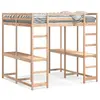 Image de vidaXL Lit superposé et bureau et échelle 140x200cm bois de pin massif