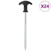 Image de vidaXL Piquets de tente 24 pcs 17 cm Ø7 mm acier galvanisé