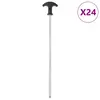 Image de vidaXL Piquets de tente 24 pcs 30 cm Ø7 mm acier galvanisé